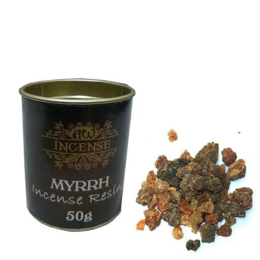 Grains de résine myrrhe avec pot 50g pour encens sur charbon et purification énergétique