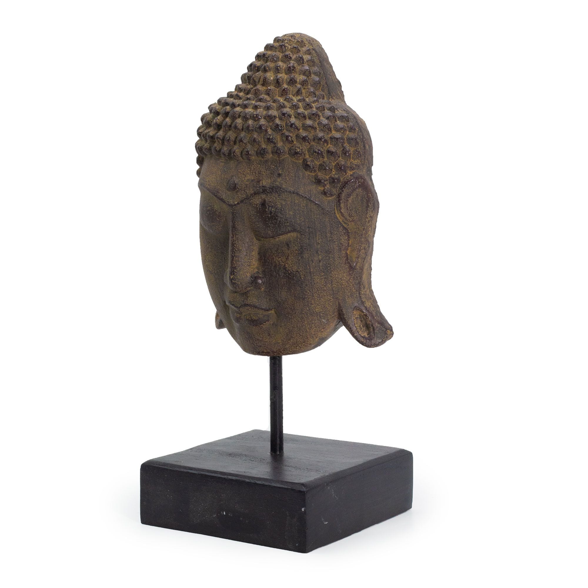 statue bouddha foncee vue profil objet decoration meditation