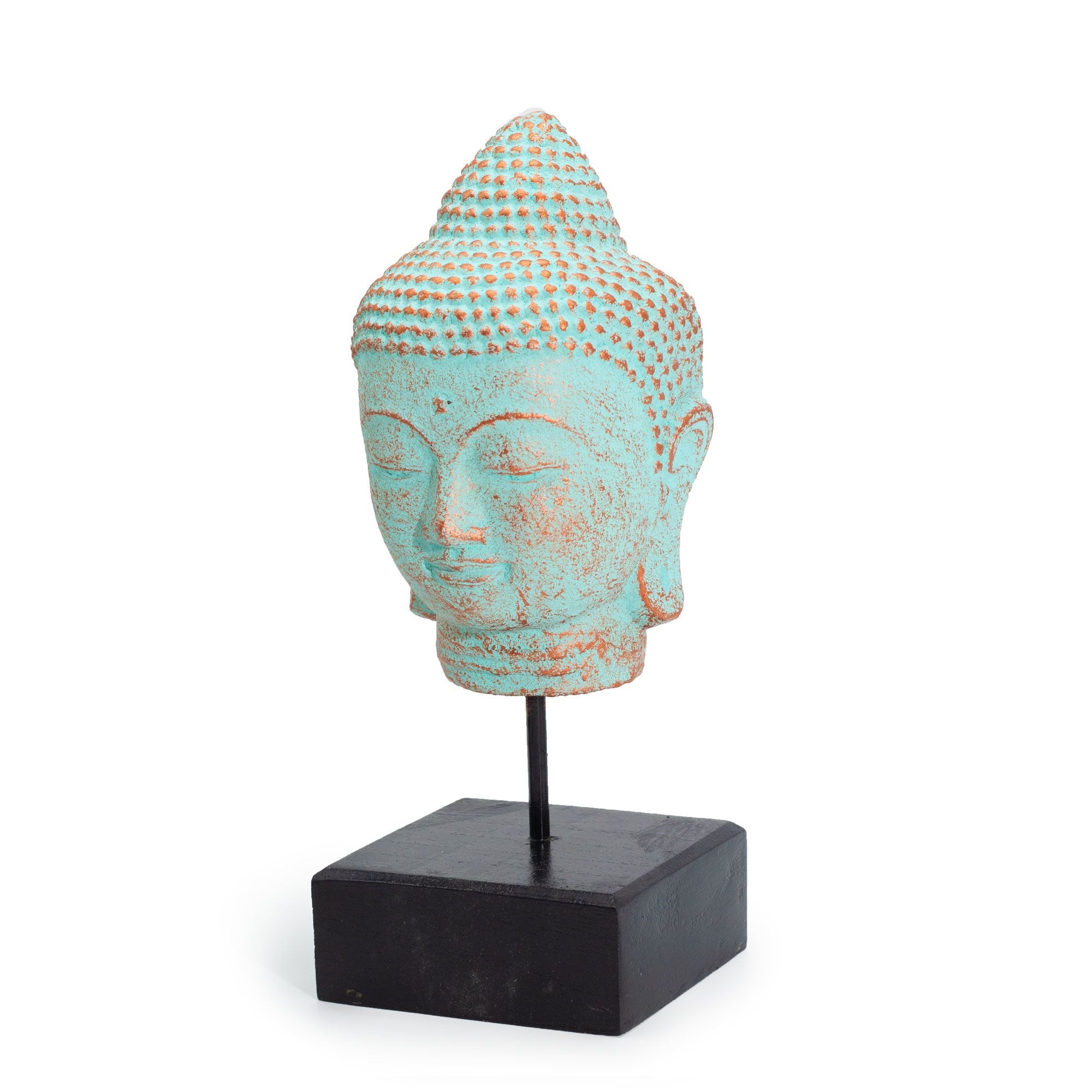 statue bouddha verte cuivre objet deco interieur zen naturel