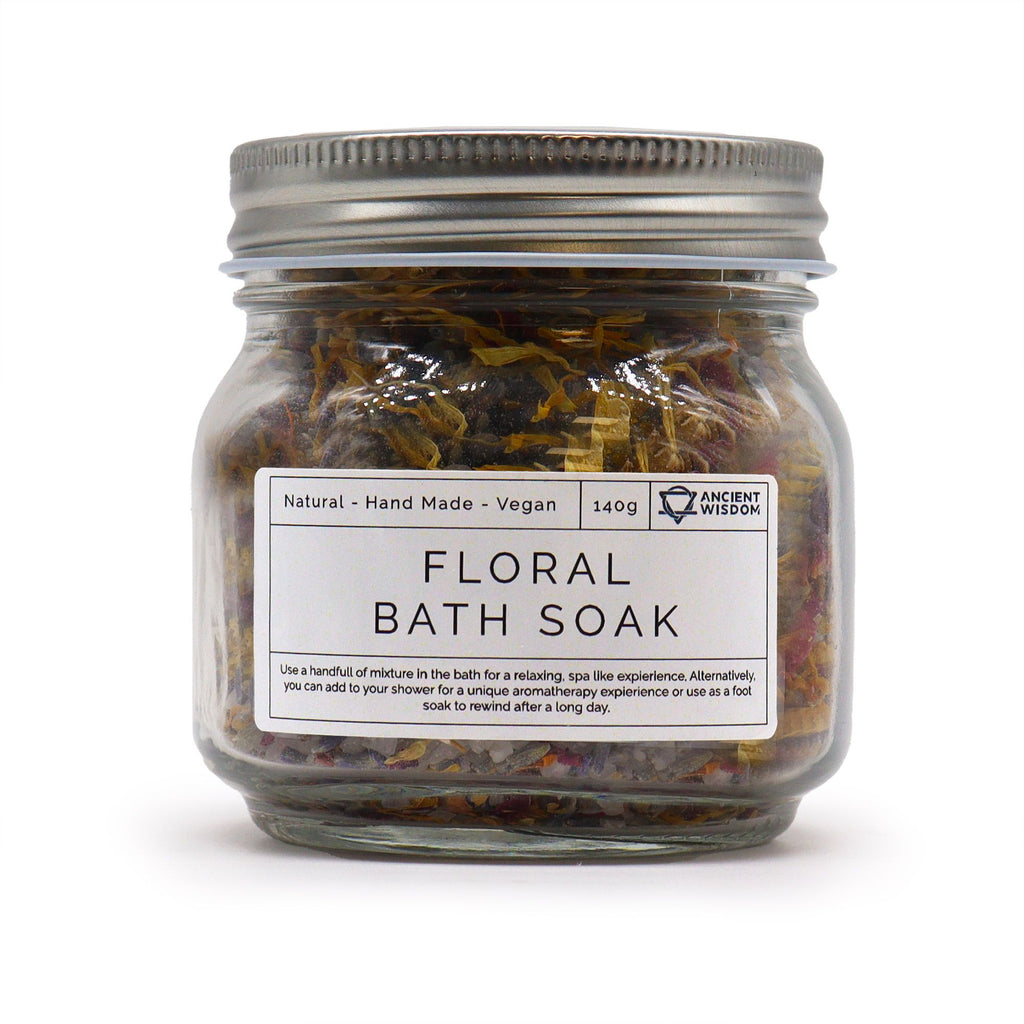 pot de bain floral naturel 140g avec plantes séchées pour relaxation et soin peau