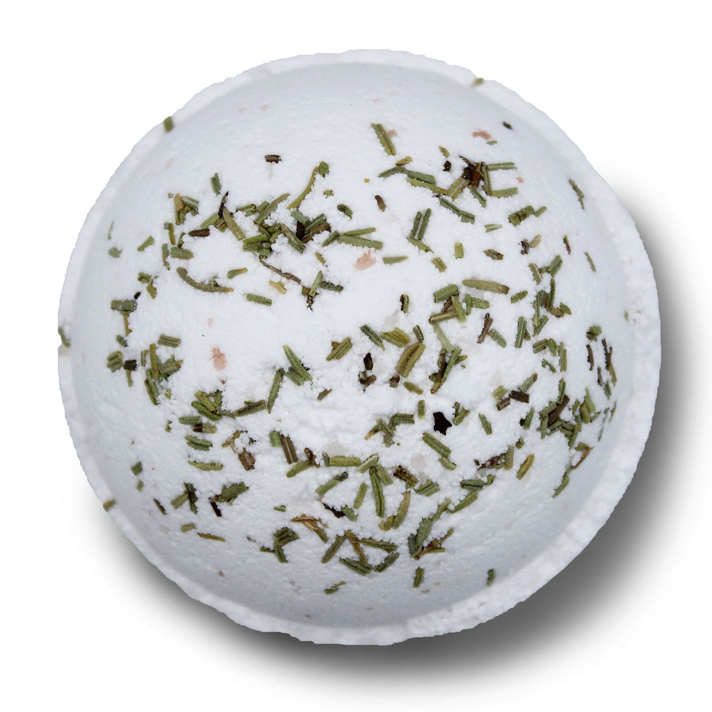 Bombe de bain au sel de l’Himalaya avec romarin et sauge pour clarifier l’esprit et favoriser la concentration