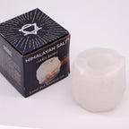 bougeoir sel blanc avec boîte décoration zen produit