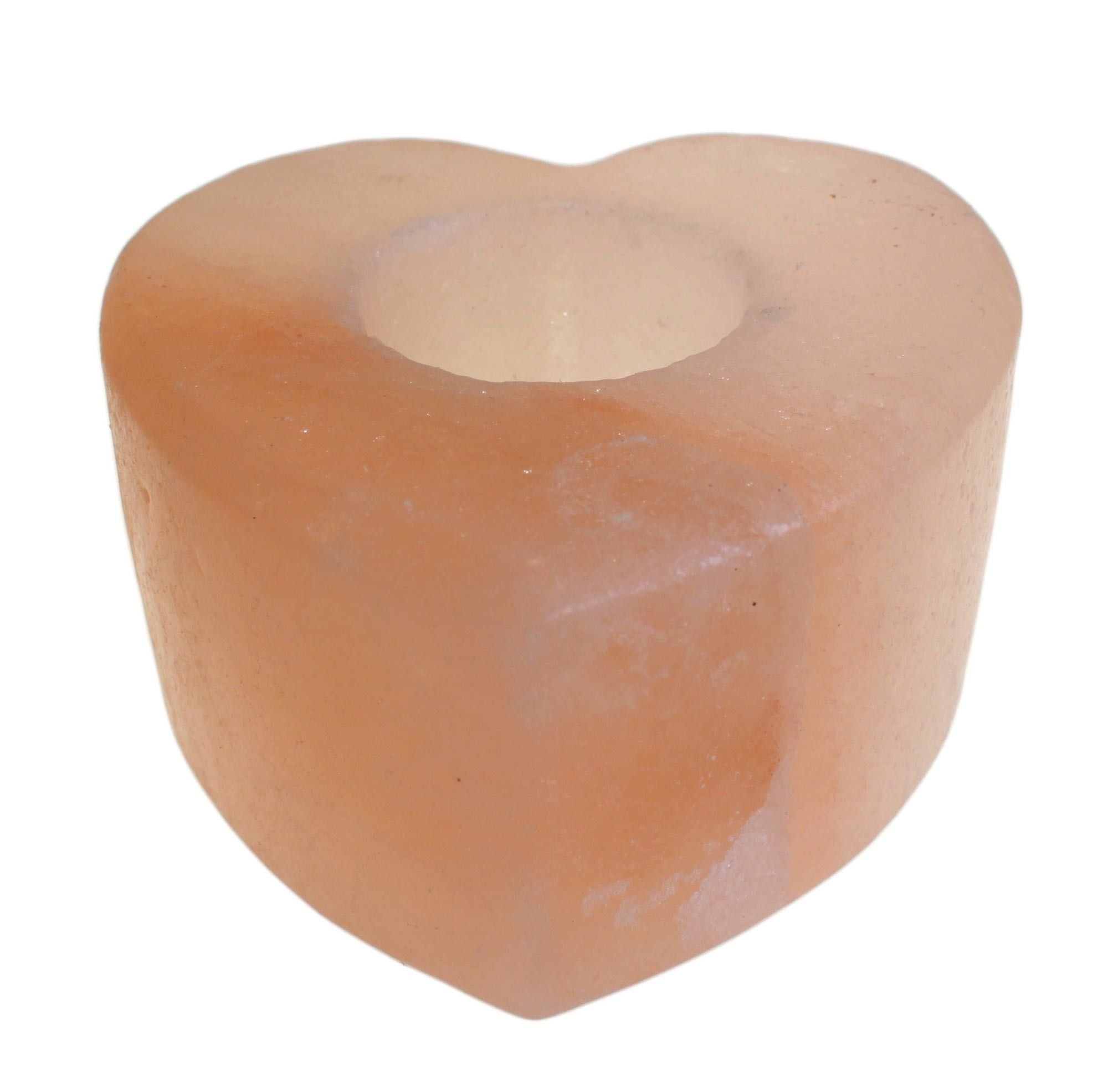 bougeoir sel himalaya coeur pierre naturelle décoration romantique