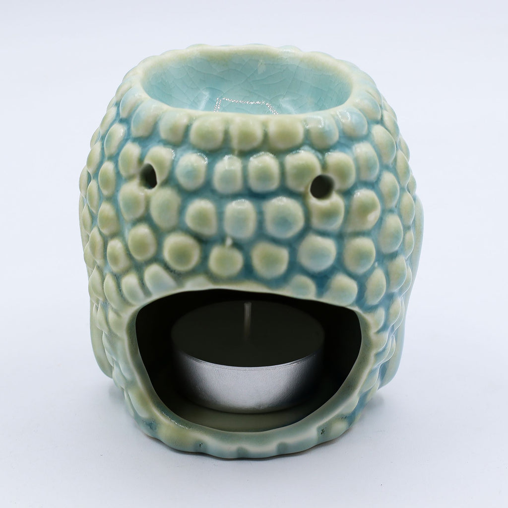 Coupelle du brûleur Bouddha bleu pour huiles essentielles ou fondants parfumés, vue intérieure