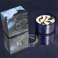 Coffret taureau avec bougie parfumée aux cristaux et bracelet en pierres naturelles, cadeau astrologique bien-être