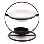 Diffuseur huiles essentielles rond en céramique et métal avec design minimaliste moderne
