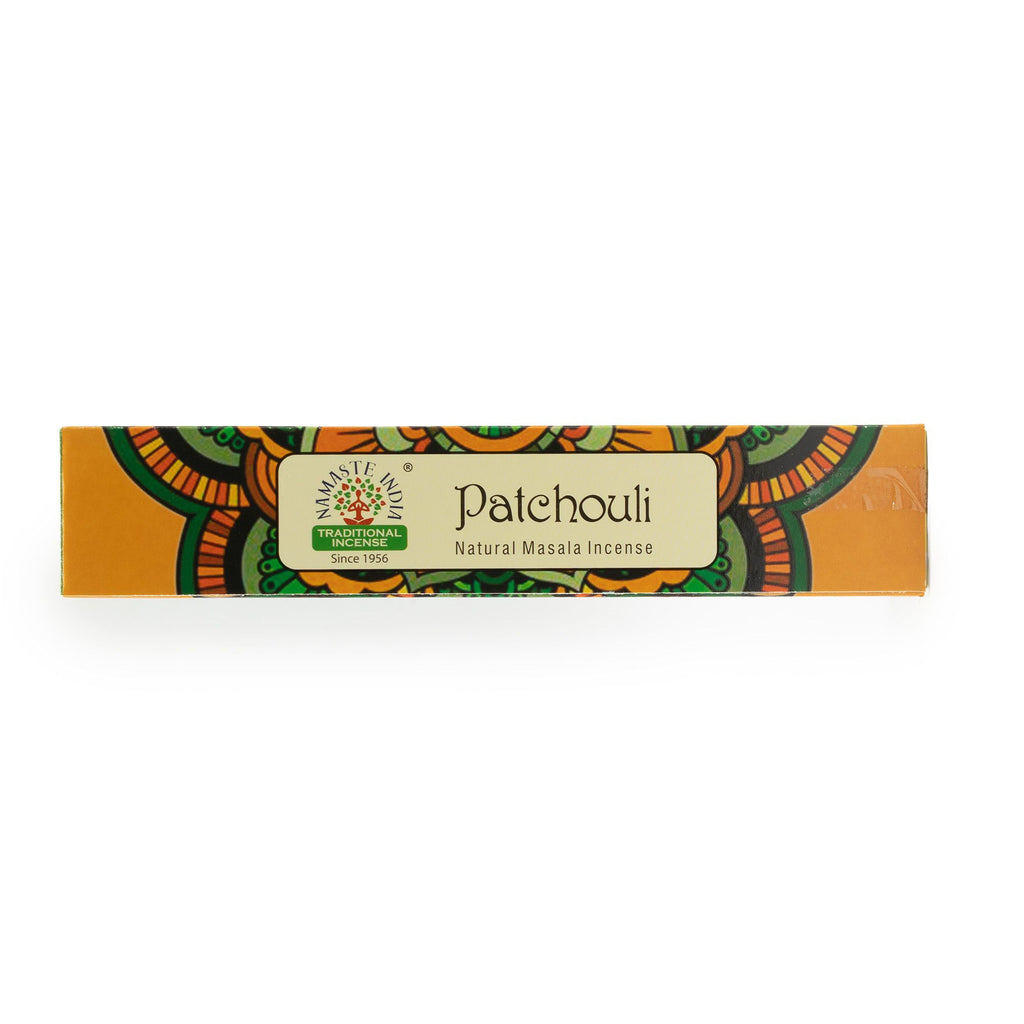 Étui encens patchouli design mandala coloré parfum oriental et boisé