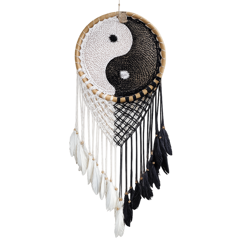 Attrape-Rêves Yin Yang XXL | Décoration Zen Bali 50 cm