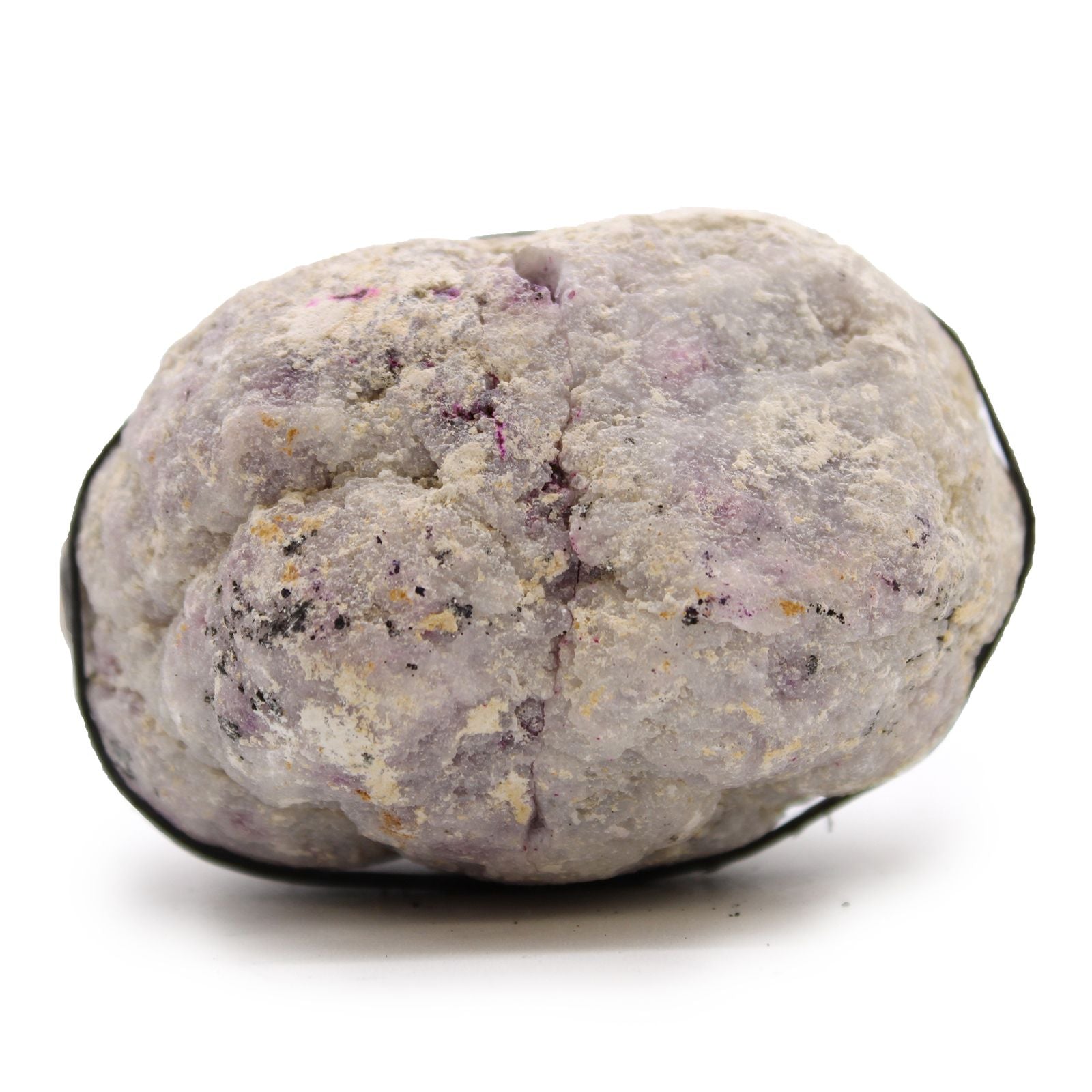 géode calcite pierre brute extérieure avant ouverture