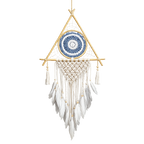 Attrape-Rêves Macramé Pyramide | Blanc & Gris Apaisant