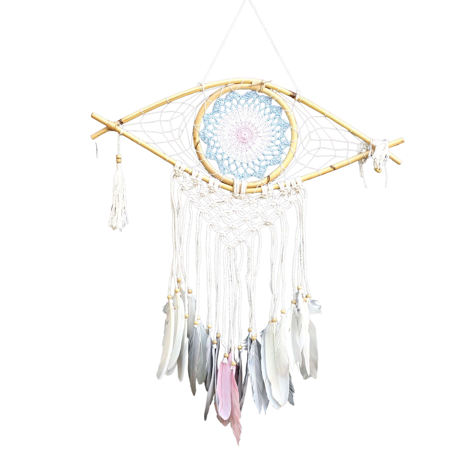 Attrape-Rêves Macramé Œil Bleu | Décoration Zen Cocooning