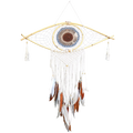 Protection Dream Catcher - Lrg Macrame Eye White/Grey/Brown