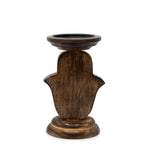 Bougeoirs hamsa en bois sculpté décoration spirituelle bohème
