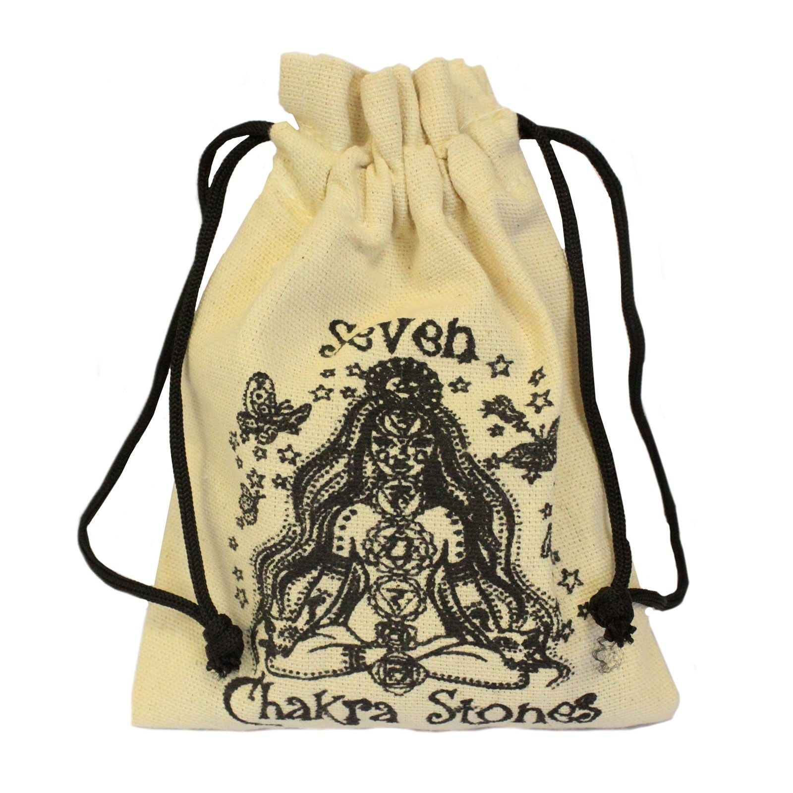 pochon en tissu pour set de pierres chakra en sodalite, rangement spirituel et pratique pour lithothérapie