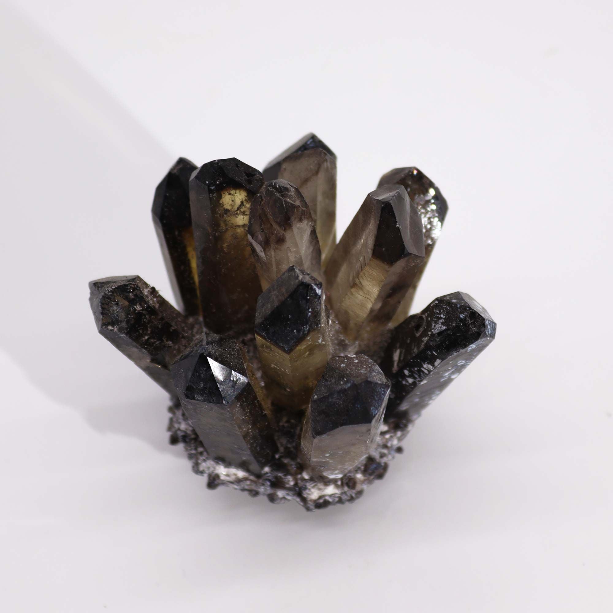 détail cristaux quartz fumé cluster pierre naturelle