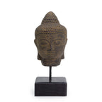 statue tete bouddha foncee decoration zen serenite interieur