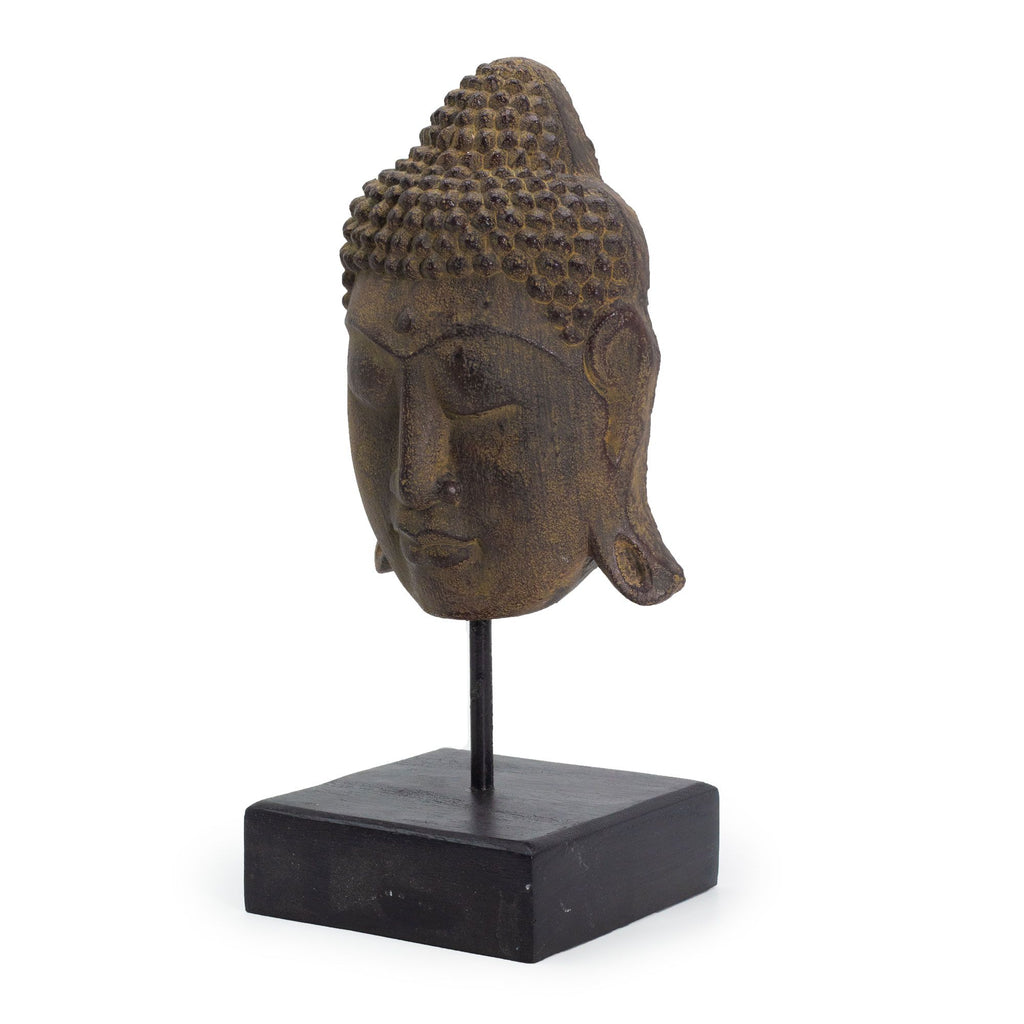 statue bouddha foncee vue profil objet decoration meditation