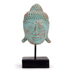 statue tete bouddha verte cuivre decoration zen harmonie