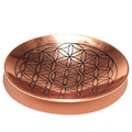 assiette offrande cuivre fleur de vie motif geometrie sacree purification smudge rituel