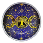 assiette rituelle triple lune vue dessus symbole lunaire decoration spirituelle autel