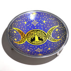 assiette offrande triple lune violette detail motif etoile et lune objet spirituel rituel