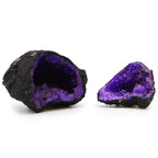 Géode Calcite Colorée Roche Noire | Violet Intense & Décoration Zen