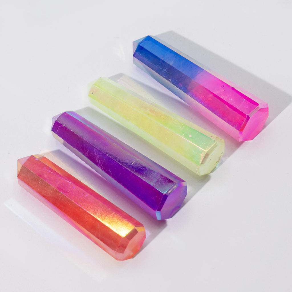 Obélisque en Quartz Aurora | Rose & Bleu, Reflets Nacrés