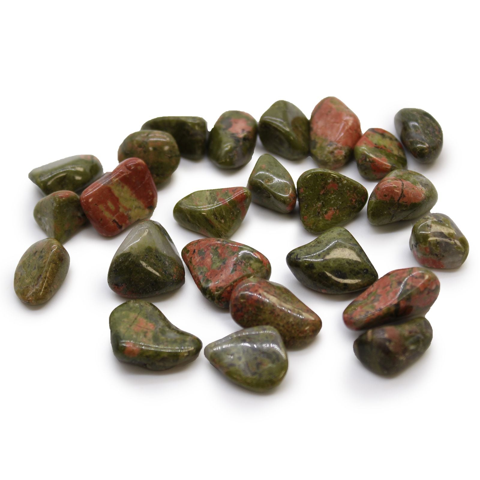 Pierres Roulées Unakite | Lot de 24 Petites Pierres Naturelles d'Afrique