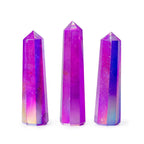 Obélisque Quartz Aurora | Violet irisé, décoration zen 9 cm