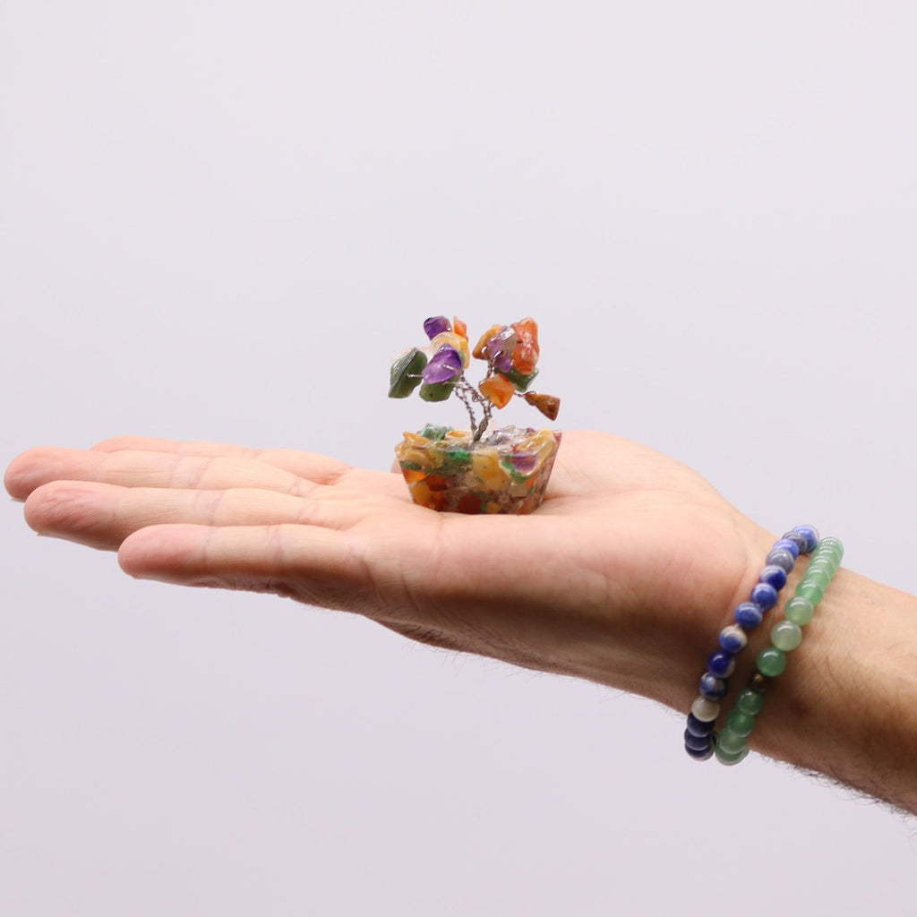 Arbre de Pierres Précieuses Mini | Base Orgonite & Multi-Pierres