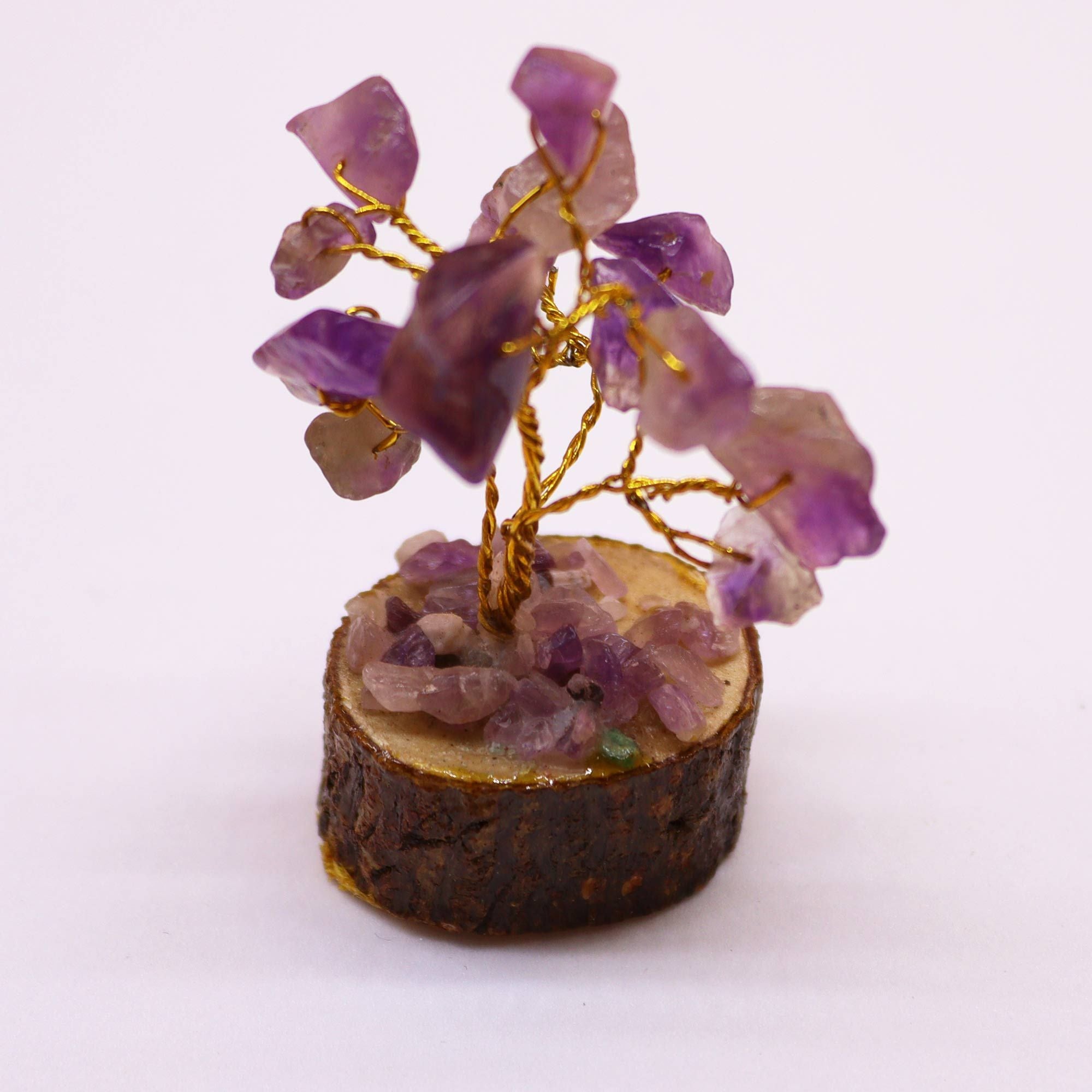 Arbre de Pierres Améthyste | Décoration Zen sur Socle en Bois