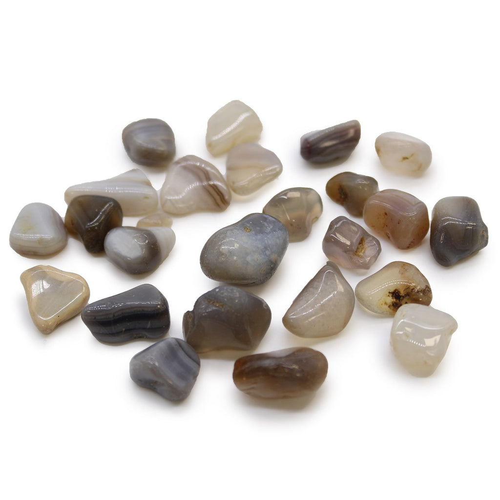 Pierres Roulées Agate Grise du Botswana | Lot de 24 Pierres Naturelles