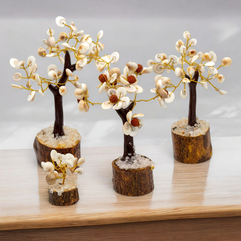 Arbres de Pierres Gomati Chakra | Set de 4 Tailles Décoration Zen