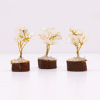 Arbre de Pierres Quartz Cristal Mini | Décoration Zen sur Socle Bois