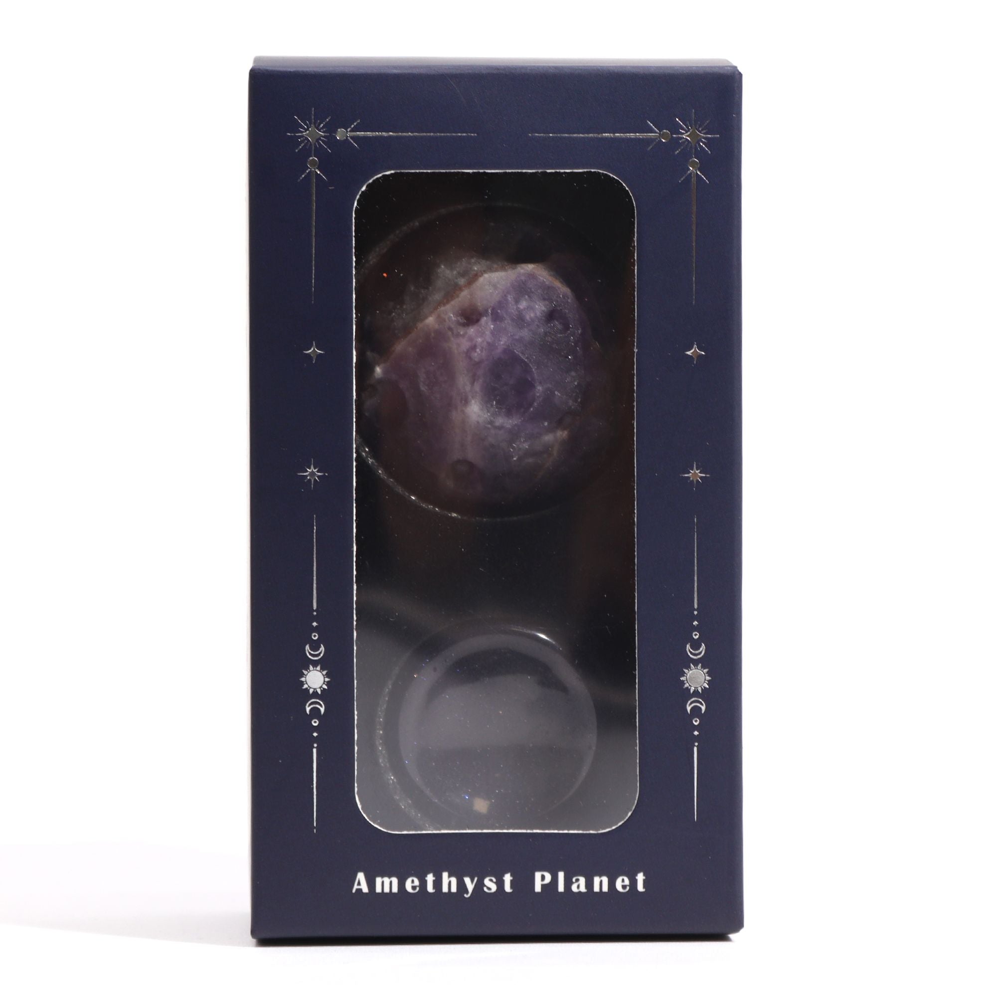 Sphère Améthyste naturelle 40mm | Socle Goldstone scintillant