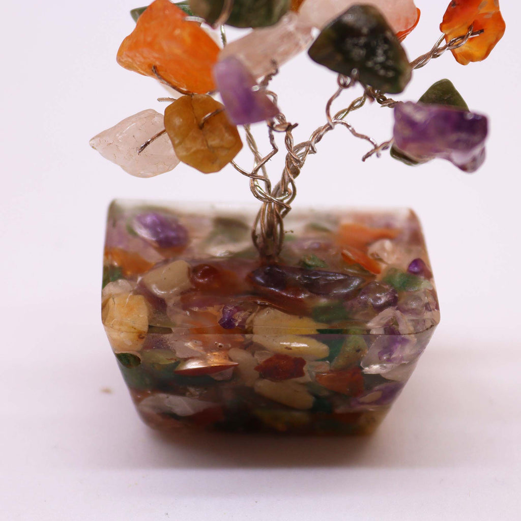 Arbre de Pierres Précieuses Mini | Base Orgonite & Multi-Pierres