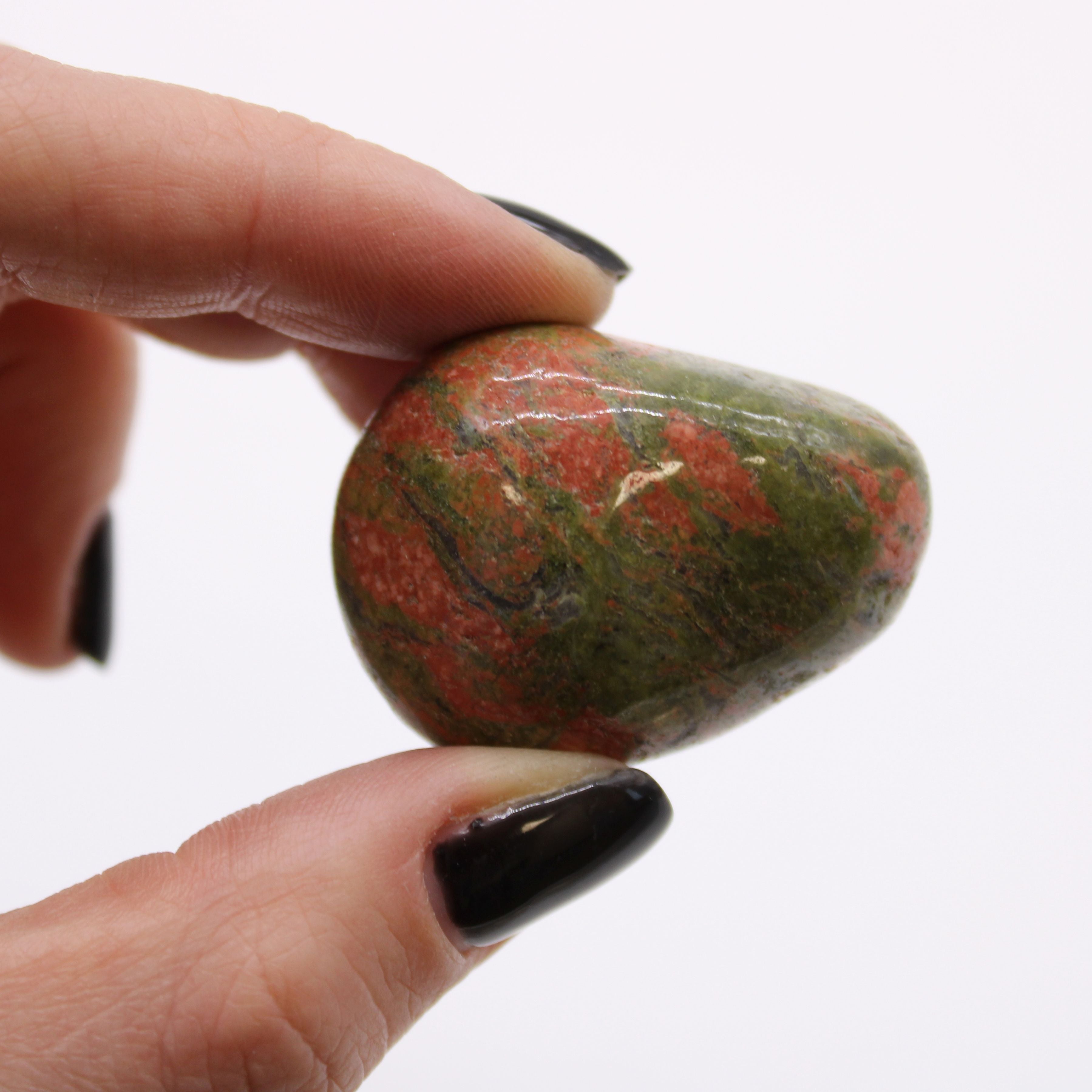 Pierres Roulées Unakite Africaine | Lot de 6 Grandes Pierres Naturelles