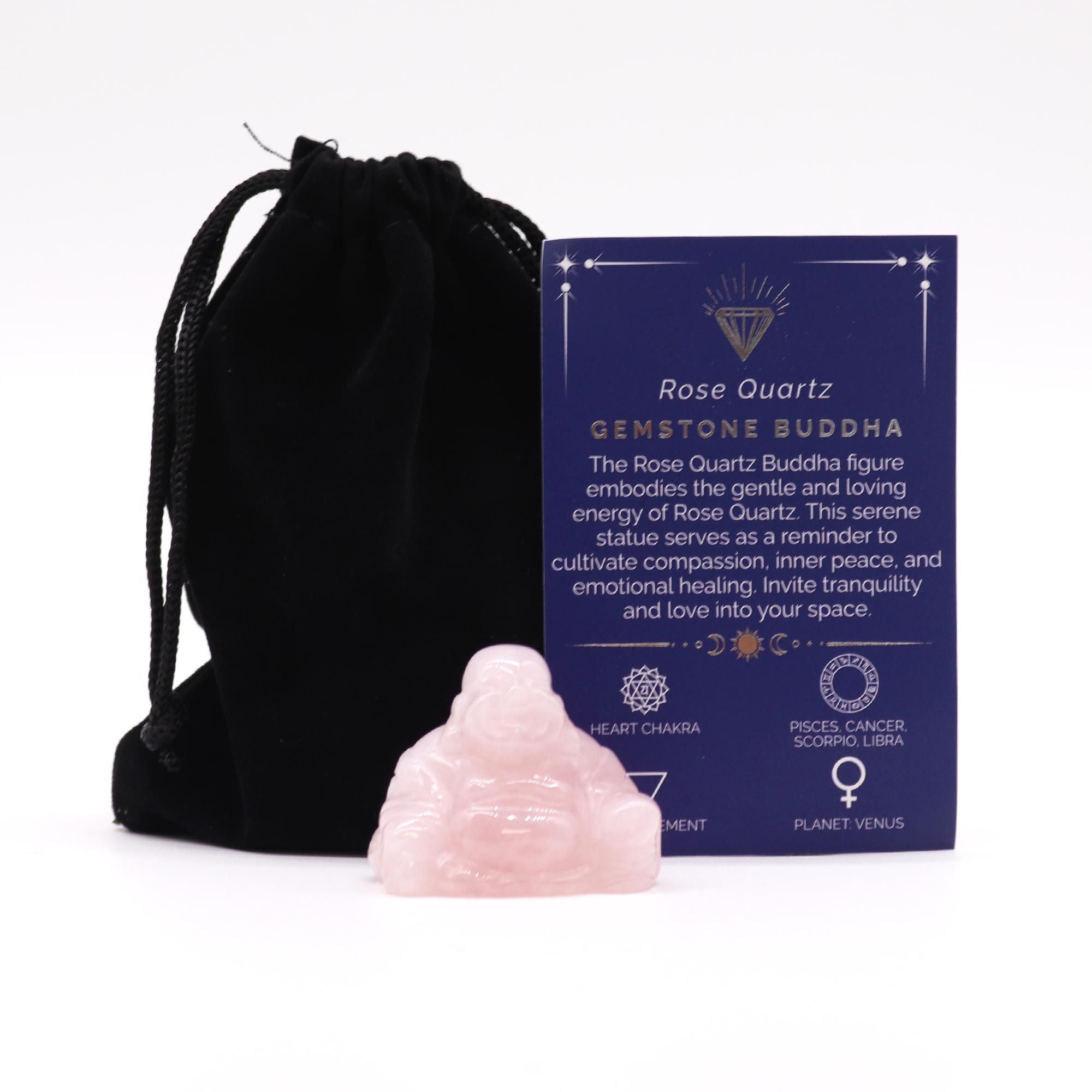 Statuette Bouddha Quartz Rose | Décoration Zen & Douceur