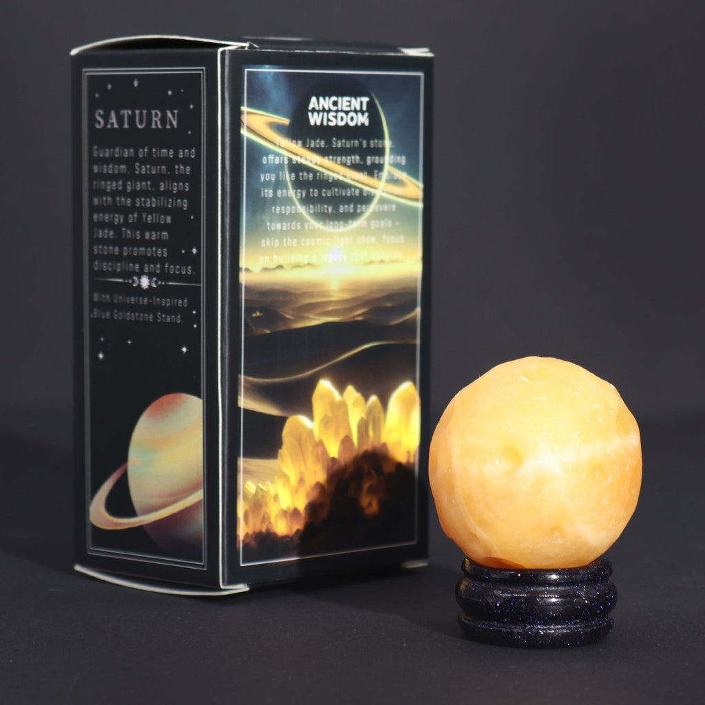Sphère Jade Jaune 40mm | Support Goldstone Solaire, Décoration Zen