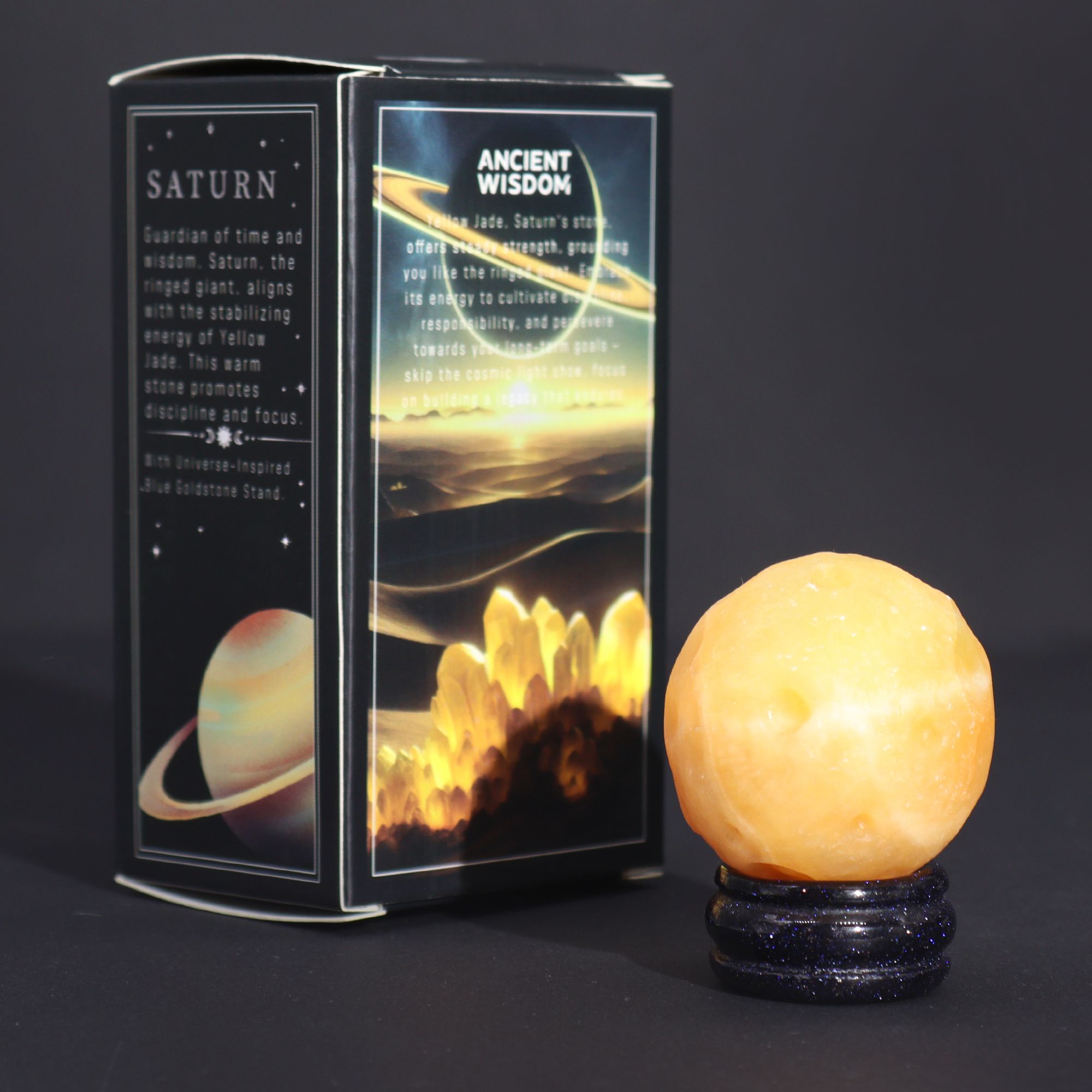 Sphère Jade Jaune 40mm | Support Goldstone Solaire, Décoration Zen