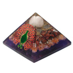 Pyramide Orgonite Paon 70mm | Décoration Zen & Bien-être