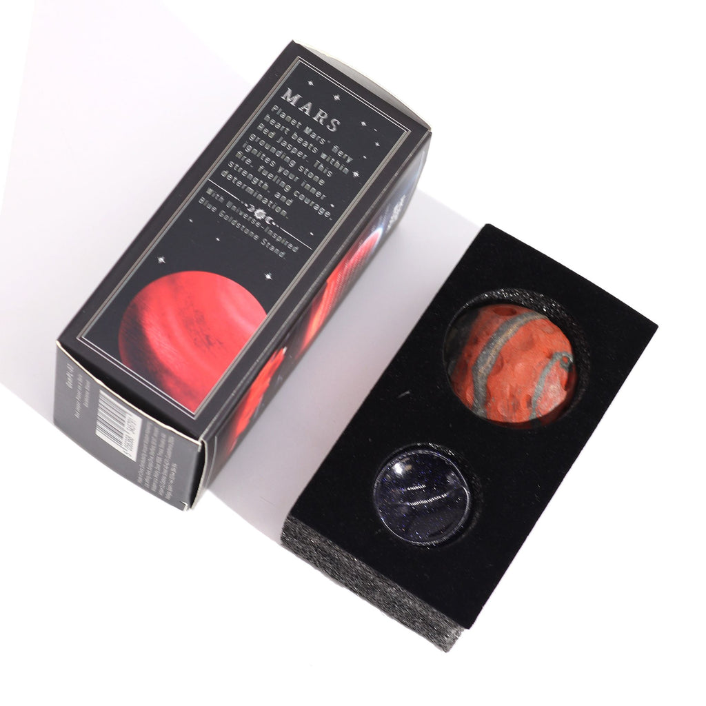 Sphère Jaspe Rouge sur Socle Goldstone | Décoration Zen 40mm