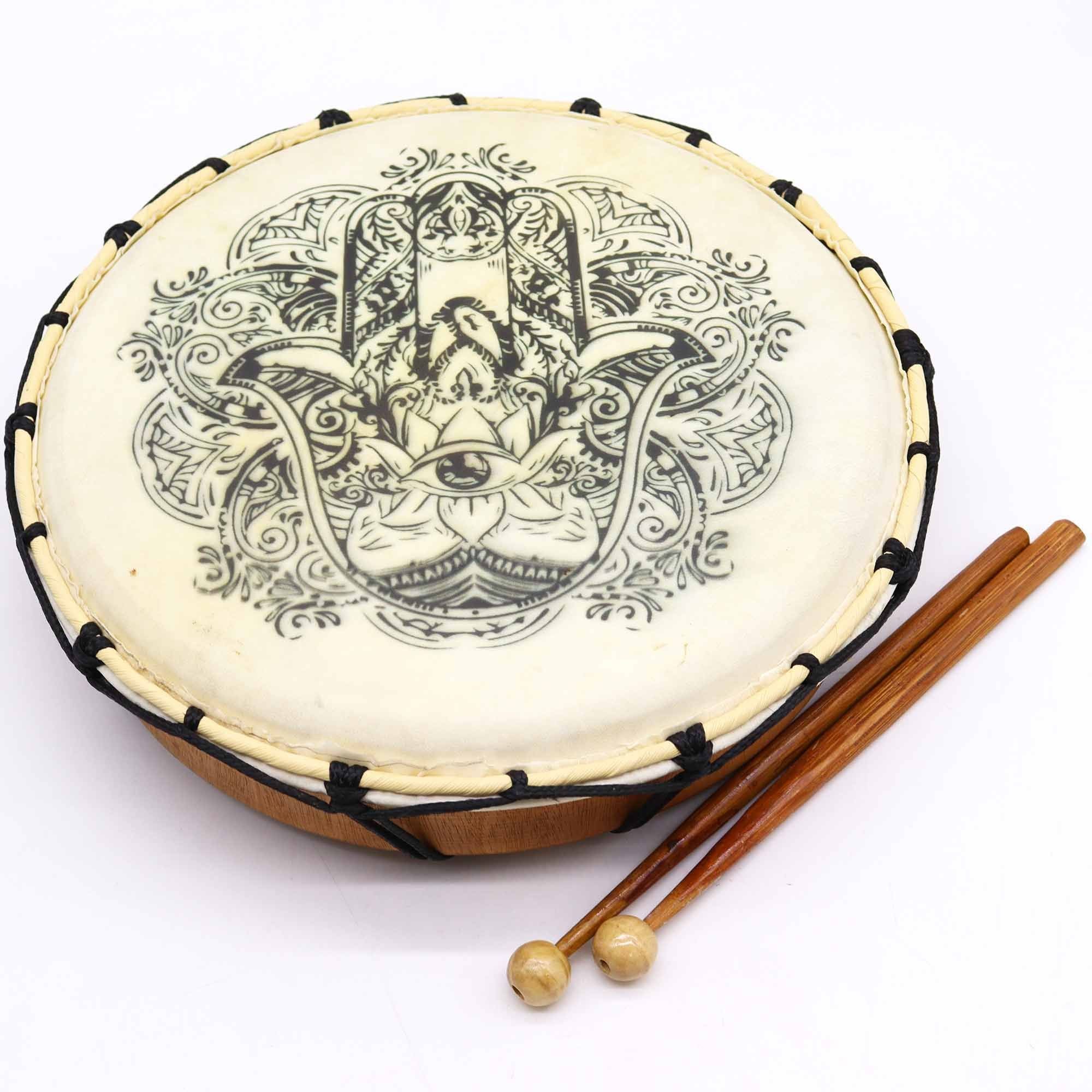 Tambour Chamanique Hamsa | Décoration Zen & Sonorité Apaisante 30cm