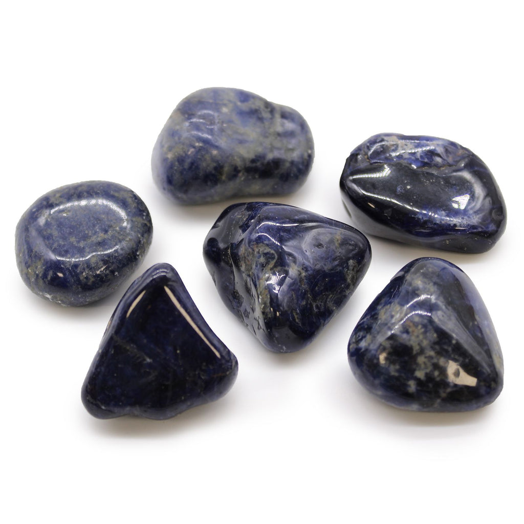 Pierres Roulées Sodalite Bleue | Lot de 6 Grandes Pierres Naturelles d'Afrique