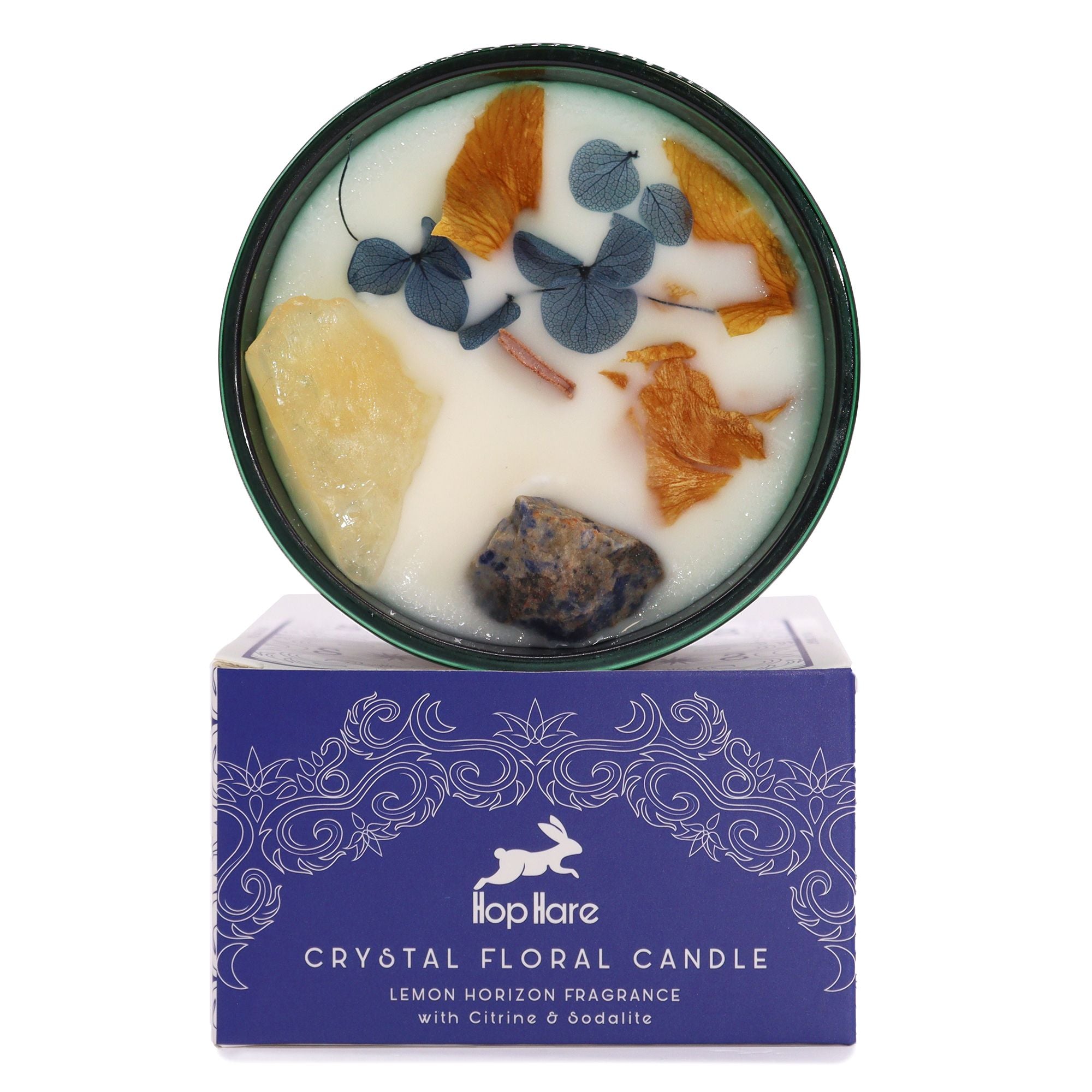 Bougie Aromathérapie Citrus & Pierres Naturelles | Ambiance Soleil & Joie