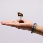 Arbres en Pierres Naturelles sur Socle Bois | Lot de 12 Mini Décorations Zen
