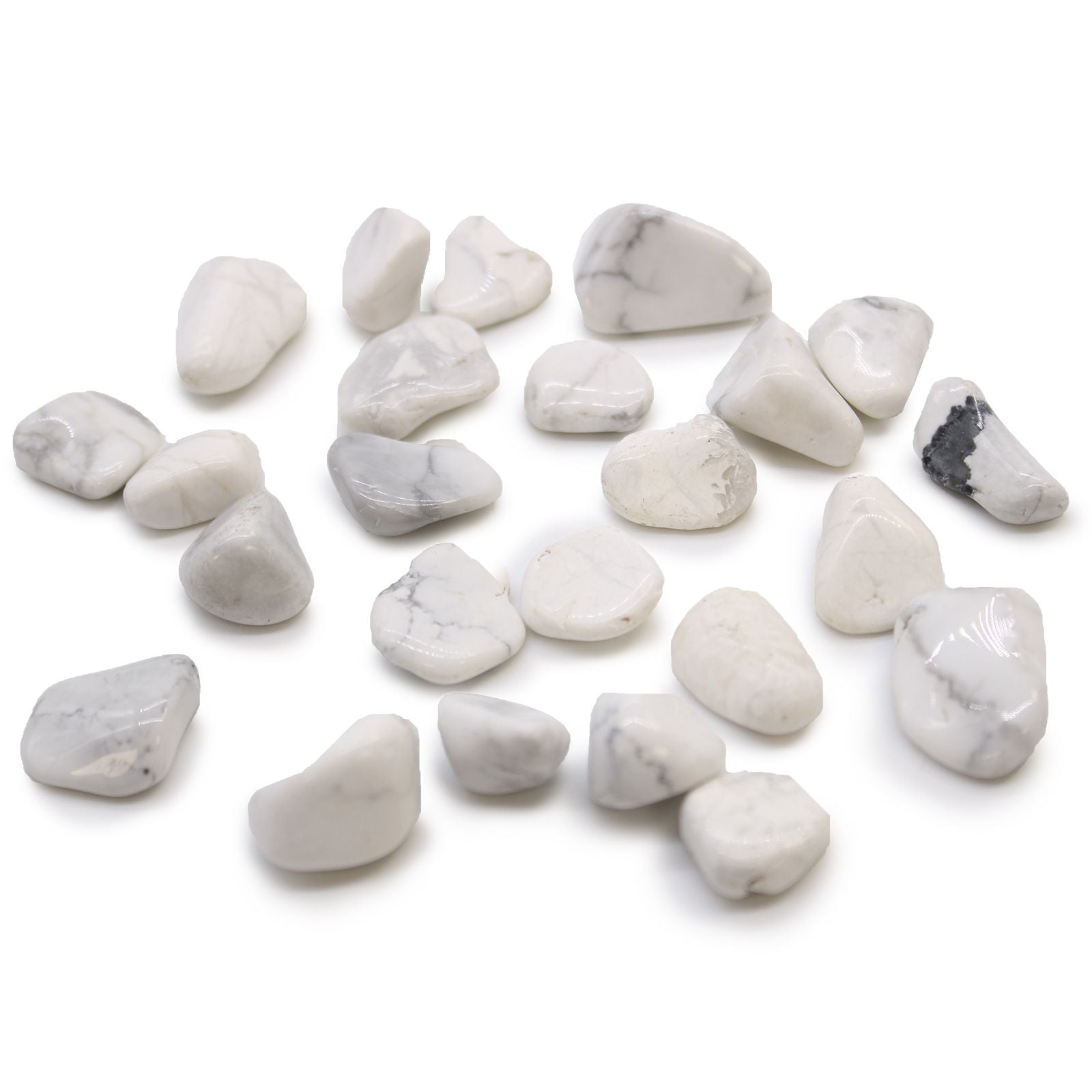Pierres Roulées Howlite Blanche | Lot de 24 Petites Pierres Naturelles