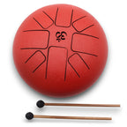 Tongue Drum Acier Rouge Symbole Om | Musique & Détente Zen