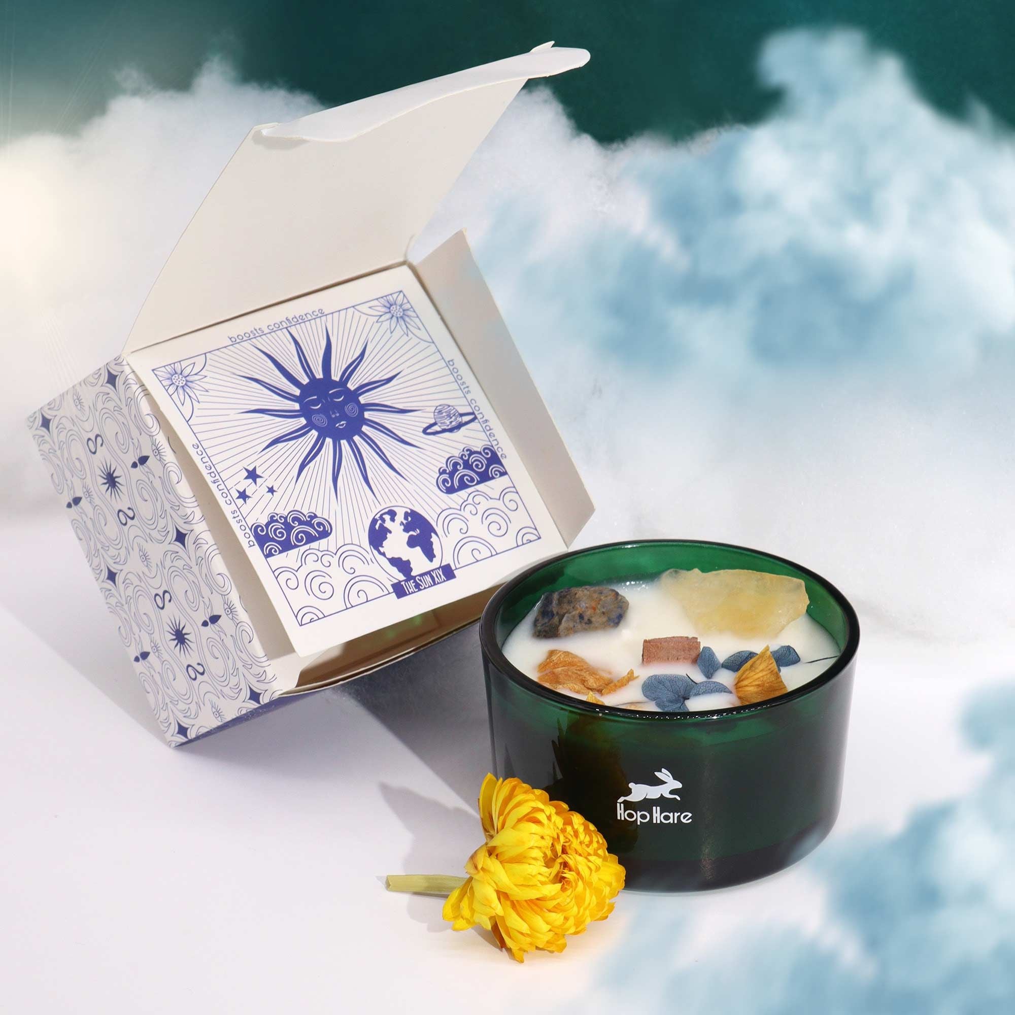 Bougie Aromathérapie Citrus & Pierres Naturelles | Ambiance Soleil & Joie