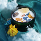 Bougie Aromathérapie Citrus & Pierres Naturelles | Ambiance Soleil & Joie